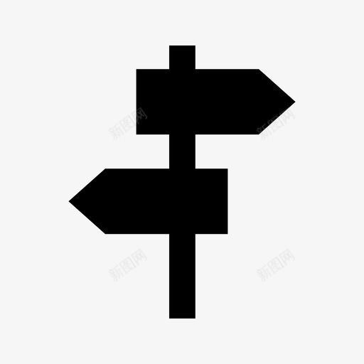 方向牌方向杆导航板图标svg_新图网 https://ixintu.com 位置和导航黑填充 导航板 方向杆 方向牌 路标 路牌
