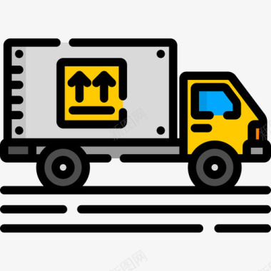 移动卡车全球物流2线性颜色图标图标