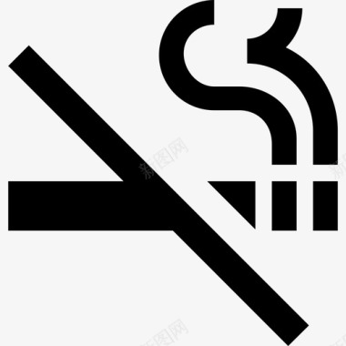 禁止吸烟16个地方单色图标图标