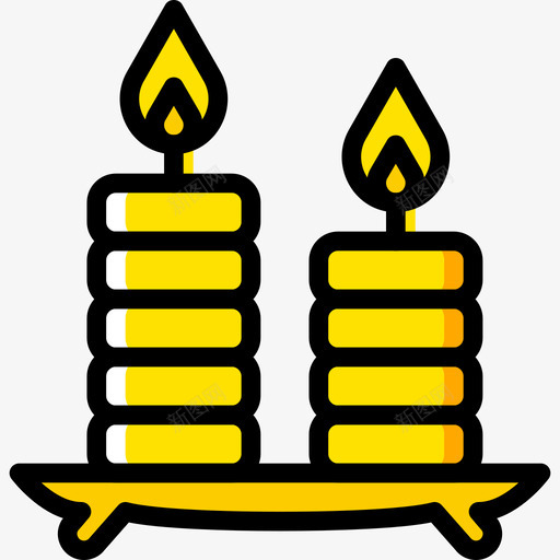 蜡烛温泉瑜伽黄色图标svg_新图网 https://ixintu.com 温泉瑜伽 蜡烛 黄色