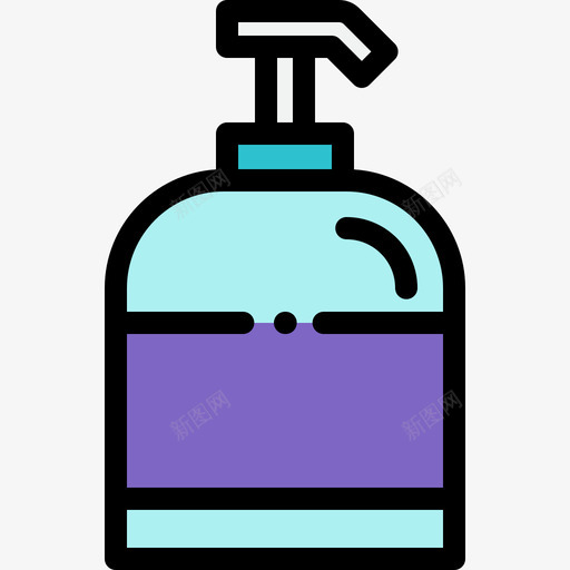 手洗浴室用品线性颜色图标svg_新图网 https://ixintu.com 手洗 浴室用品 线性颜色