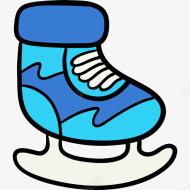 溜冰鞋冬季9彩色图标图标