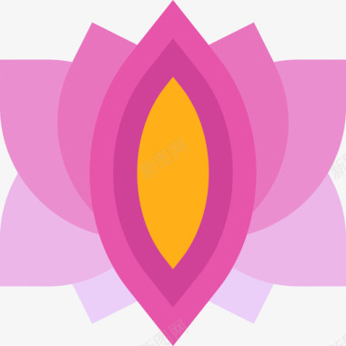 莲花spa瑜伽2平坦图标图标