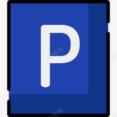 停车场交通标志9线形颜色图标图标