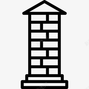 立柱建筑5线性图标图标