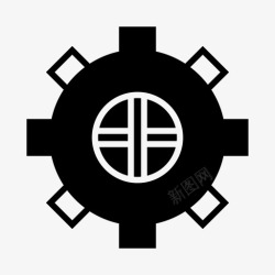 螺旋齿轮齿轮机械螺旋桨图标高清图片