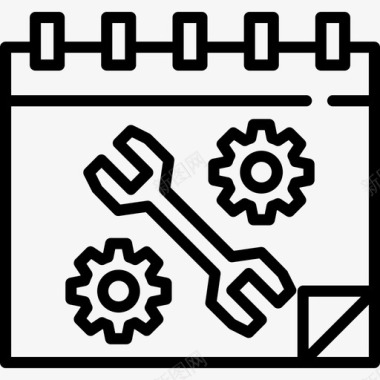 日程表网络托管5线性图标图标