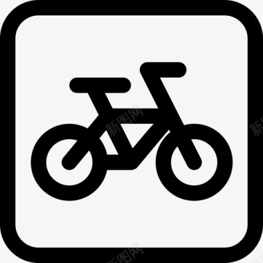 自行车道交通标志3线形图标图标