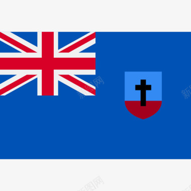 蒙特塞拉特长方形国家简单旗帜图标图标
