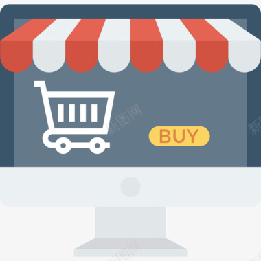 网店购物和电子商务持平图标图标