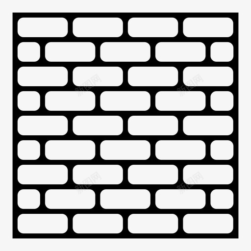 砖块建筑安全图标svg_新图网 https://ixintu.com 停止 墙 安全 建筑 砖块 纹理 网格