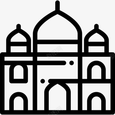 泰姬陵印度3线性图标图标