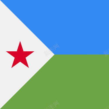 吉布提方形国家简单旗帜图标图标
