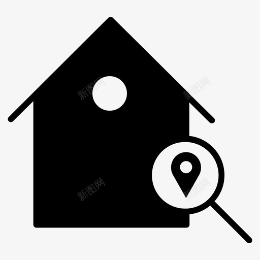 房子地址家位置房子位置图标svg_新图网 https://ixintu.com 位置和导航黑色填充 地图 定位针 家位置 导航 房子位置 房子地址