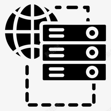 网络托管数据库托管托管服务图标图标
