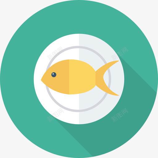鱼食物和饮料22圆形图标svg_新图网 https://ixintu.com 圆形 食物和饮料22 鱼