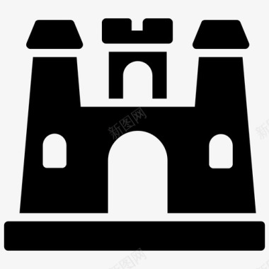 卢德洛城堡被毁的防御工事卢德洛酒店图标图标