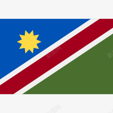 纳米比亚长方形国家简单旗图标图标