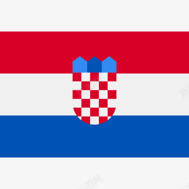 克罗地亚长方形的国家简单的旗帜图标图标