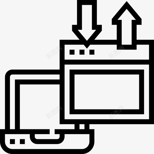 监视器网络主机4线性图标svg_新图网 https://ixintu.com 监视器 线性 网络主机4