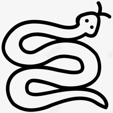 蛇有趣手绘图标图标