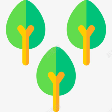 树木自然13平坦图标图标