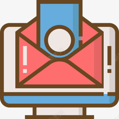 邮件数字营销27线性颜色图标图标