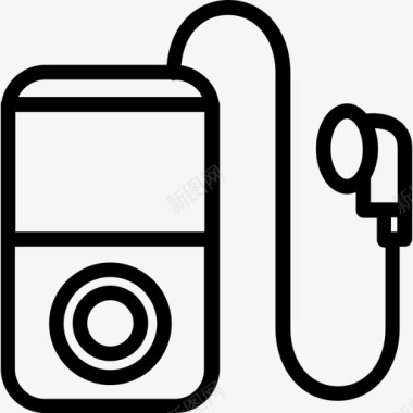 音乐播放器配件和设备线性图标图标
