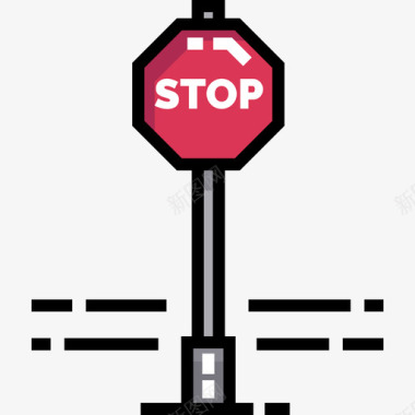 停车标志城市元素16线性颜色图标图标