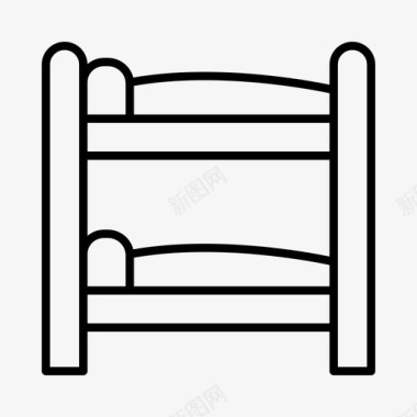 双层床卧室家具图标图标