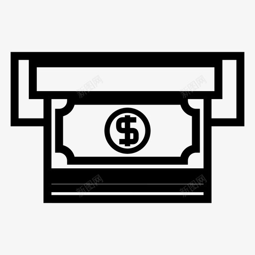 现金提款货币图标svg_新图网 https://ixintu.com 取款 提款 现金 美元 财务2 货币