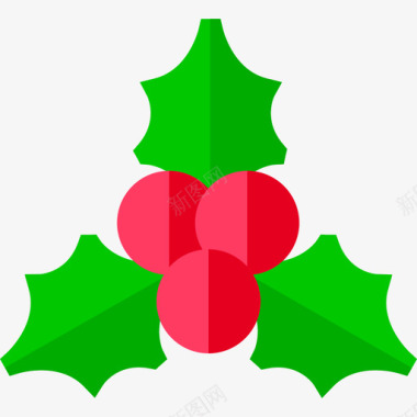 槲寄生圣诞饰品2扁平图标图标
