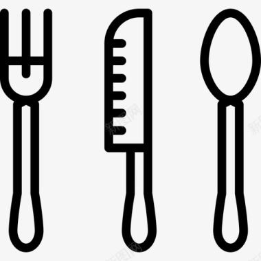 餐具餐厅元素6线性图标图标