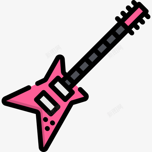 电吉他80年代6线性颜色图标svg_新图网 https://ixintu.com 80年代6 电吉他 线性颜色
