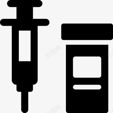 疫苗健康注射器图标图标