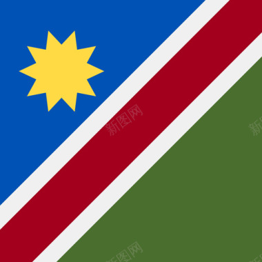 纳米比亚方形国家简单旗帜图标图标