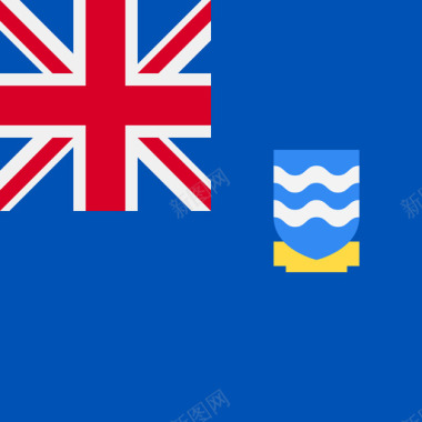 福克兰群岛方形国家简单旗帜图标图标