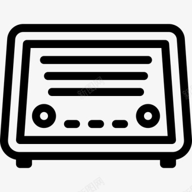 老式收音机音乐音频线性图标图标