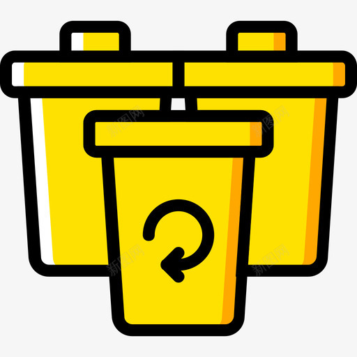 回收箱生态42黄色图标svg_新图网 https://ixintu.com 回收箱 生态42 黄色