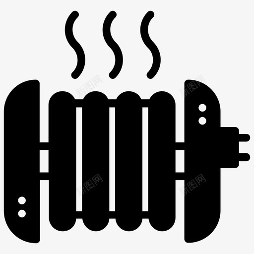 暖气片加热器芯加热线圈图标svg_新图网 https://ixintu.com 加热元件 加热器芯 加热线圈 加热装置 暖气片 热水锅炉恒温器和电煤气太阳能加热器字形图标