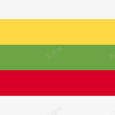 立陶宛长方形国家简单旗图标图标