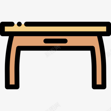 桌子家用家具3线性颜色图标图标