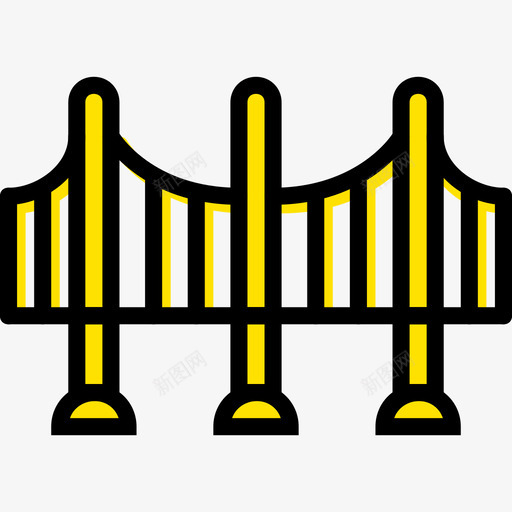 桥城市景观4黄色图标svg_新图网 https://ixintu.com 城市景观4 桥 黄色