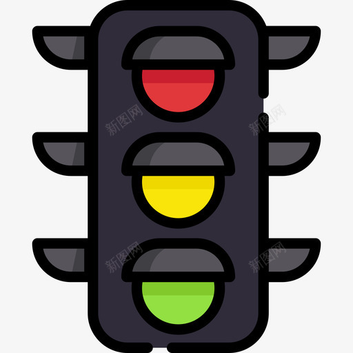 红绿灯旅行地点表情符号3线颜色图标svg_新图网 https://ixintu.com 旅行地点表情符号3 红绿灯 线颜色