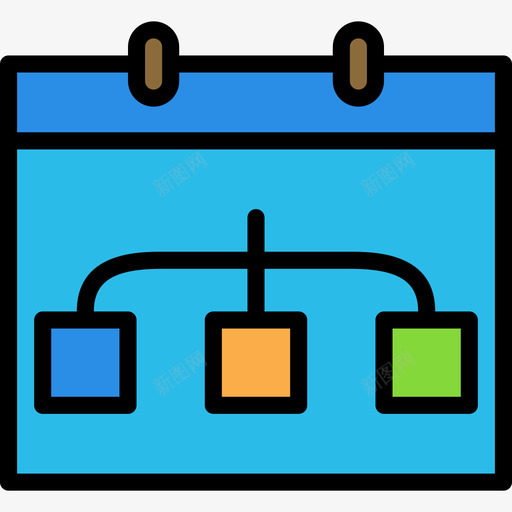 日历商务79线颜色图标svg_新图网 https://ixintu.com 商务79 日历 线颜色
