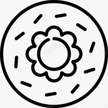 甜甜圈7月4日直线型图标图标
