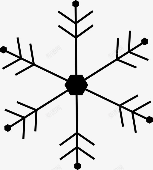 雪花圣诞节圣诞树图标svg_新图网 https://ixintu.com 冬天 圣诞树 圣诞节 雪花