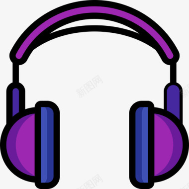 耳机音乐25线性颜色图标图标