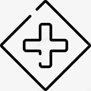 十字路口交通标志8线形图标图标