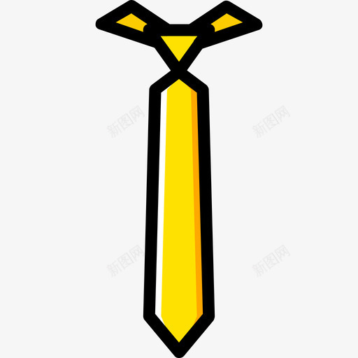 领带男士配件4黄色图标svg_新图网 https://ixintu.com 男士配件4 领带 黄色